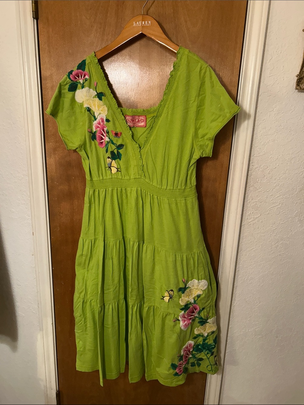 Women’s Lime Green Floral Embroidered Dress. 14. Gorgeous!